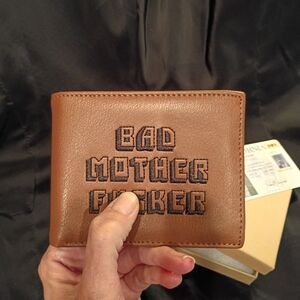 Funky Retro Bad Mother Brown Leather Wallet